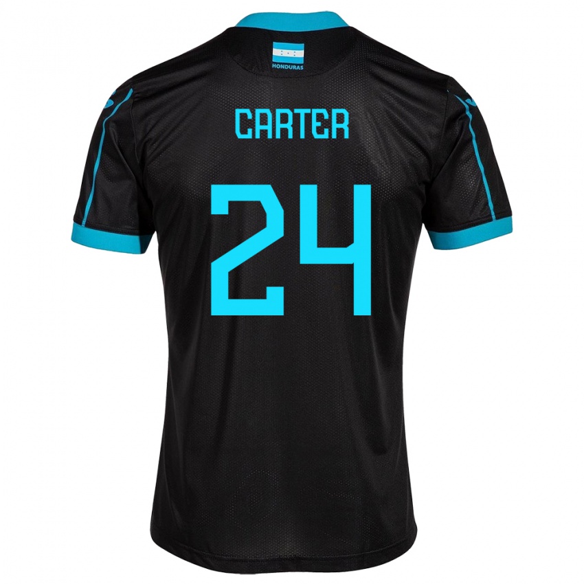 Niño Camiseta Honduras Daniel Carter #24 Negro 2ª Equipación 24-26 La Camisa Perú