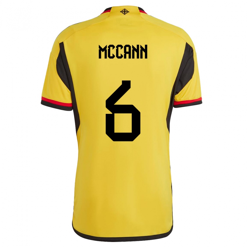 Niño Camiseta Irlanda Del Norte Charlie Mccann #6 Blanco 2ª Equipación 24-26 La Camisa Perú