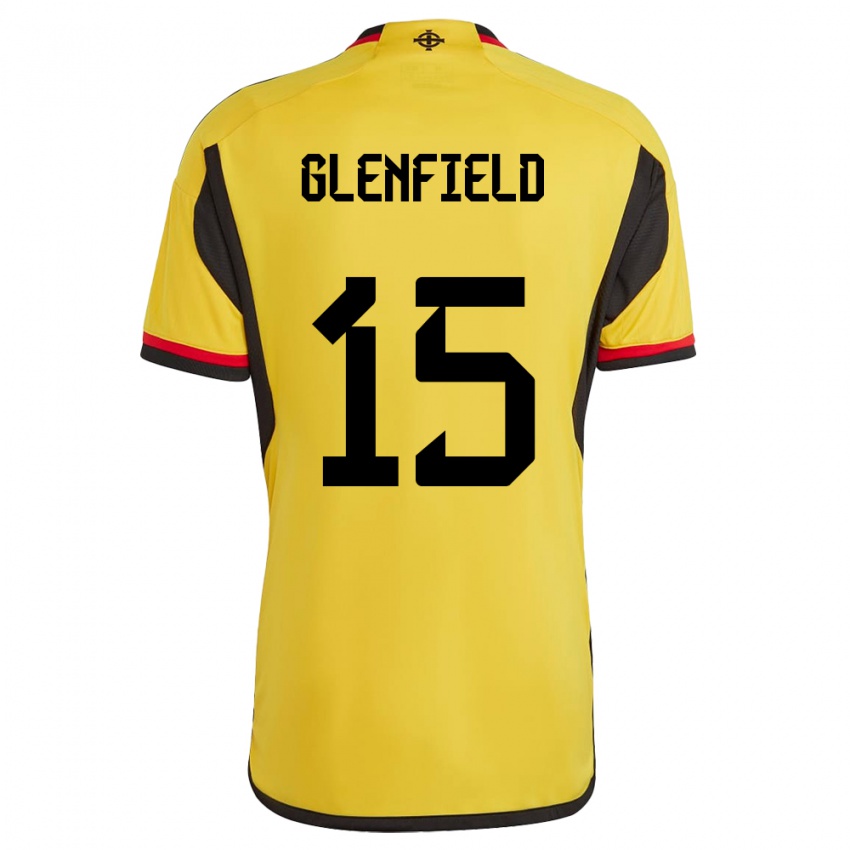 Niño Camiseta Irlanda Del Norte Sam Glenfield #15 Blanco 2ª Equipación 24-26 La Camisa Perú