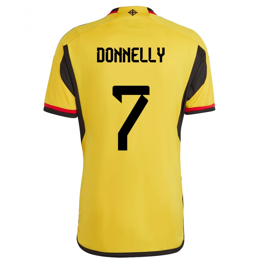 Niño Camiseta Irlanda Del Norte Caolan Donnelly #7 Blanco 2ª Equipación 24-26 La Camisa Perú