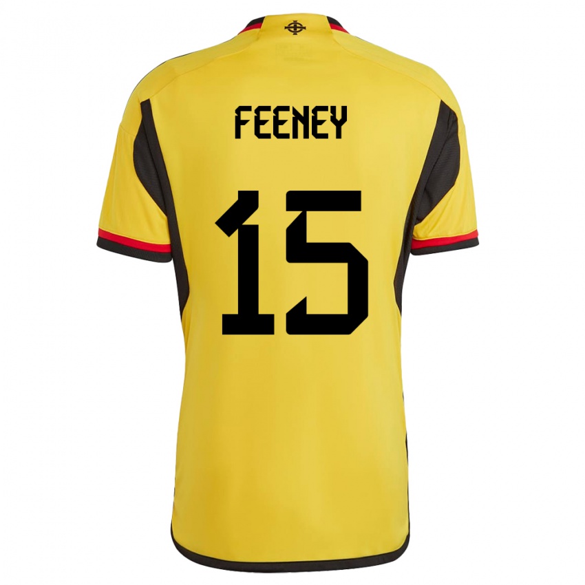 Niño Camiseta Irlanda Del Norte George Feeney #15 Blanco 2ª Equipación 24-26 La Camisa Perú