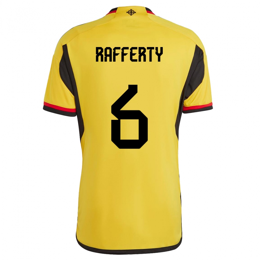 Niño Camiseta Irlanda Del Norte Laura Rafferty #6 Blanco 2ª Equipación 24-26 La Camisa Perú