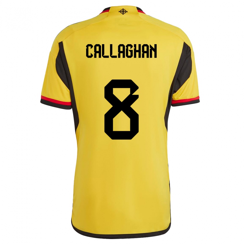 Niño Camiseta Irlanda Del Norte Marissa Callaghan #8 Blanco 2ª Equipación 24-26 La Camisa Perú