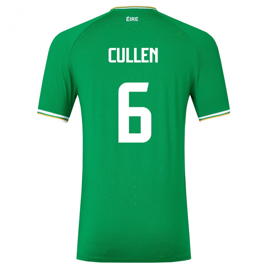 Hombre Camiseta Irlanda Josh Cullen #6 Verde 1ª Equipación 24-26 La Camisa Perú