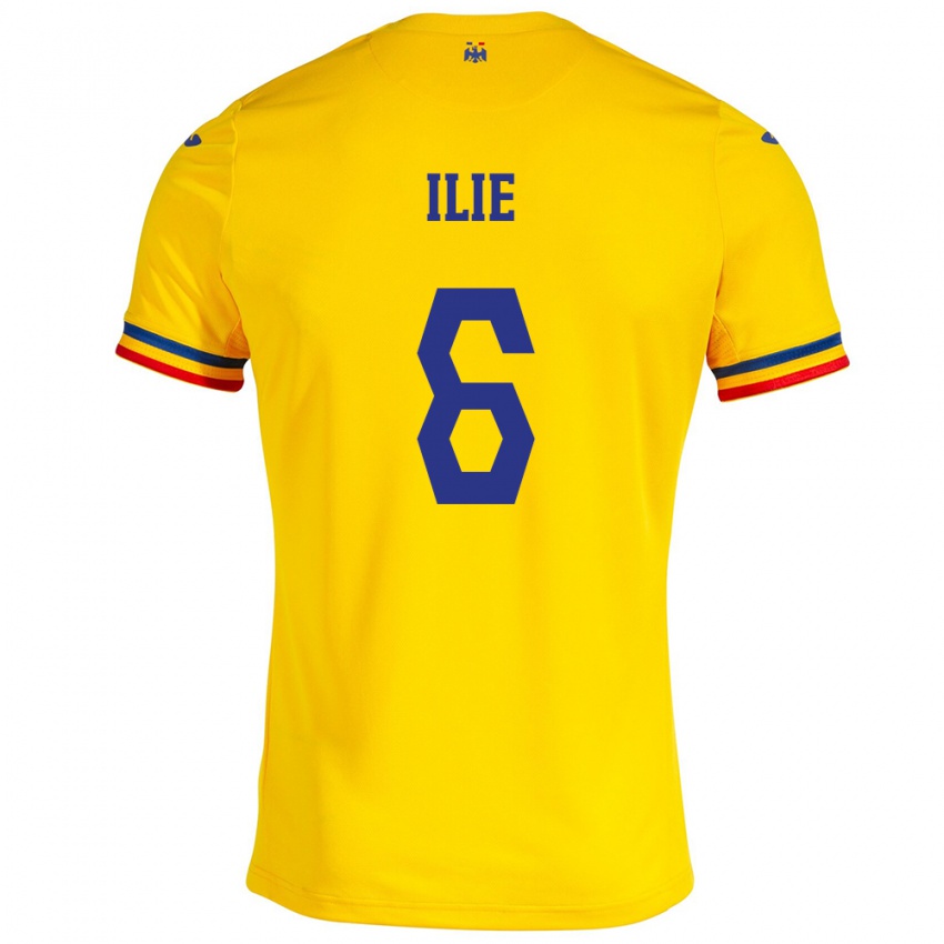 Hombre Camiseta Rumania Matei Ilie #6 Amarillo 1ª Equipación 24-26 La Camisa Perú