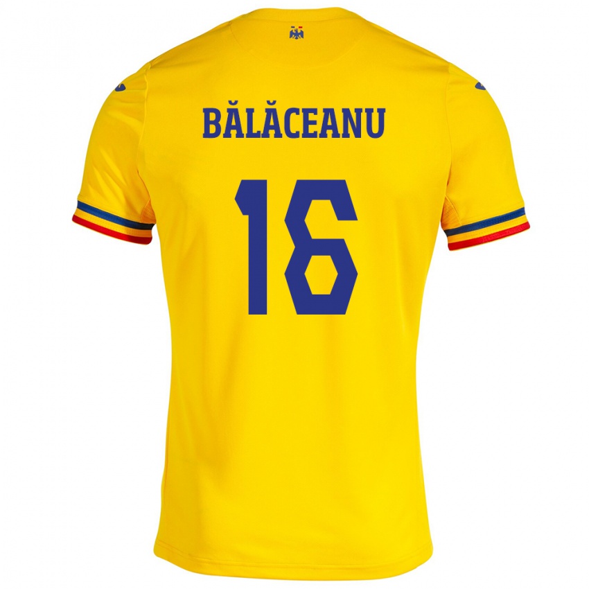 Hombre Camiseta Rumania Ioana Bălăceanu #16 Amarillo 1ª Equipación 24-26 La Camisa Perú