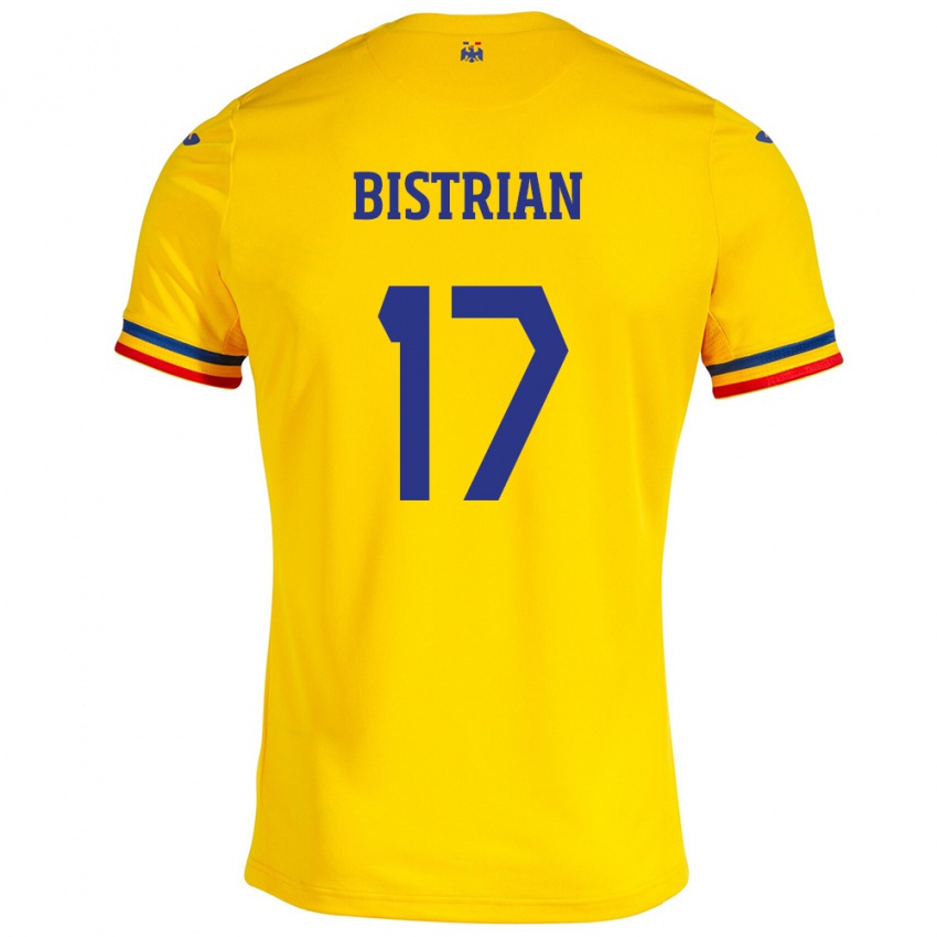 Hombre Camiseta Rumania Claudia Bistrian #17 Amarillo 1ª Equipación 24-26 La Camisa Perú