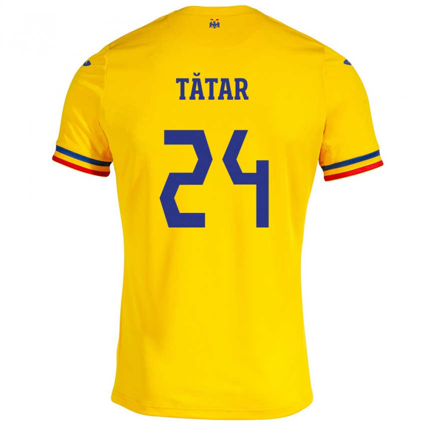 Hombre Camiseta Rumania Mădălina Tătar #24 Amarillo 1ª Equipación 24-26 La Camisa Perú