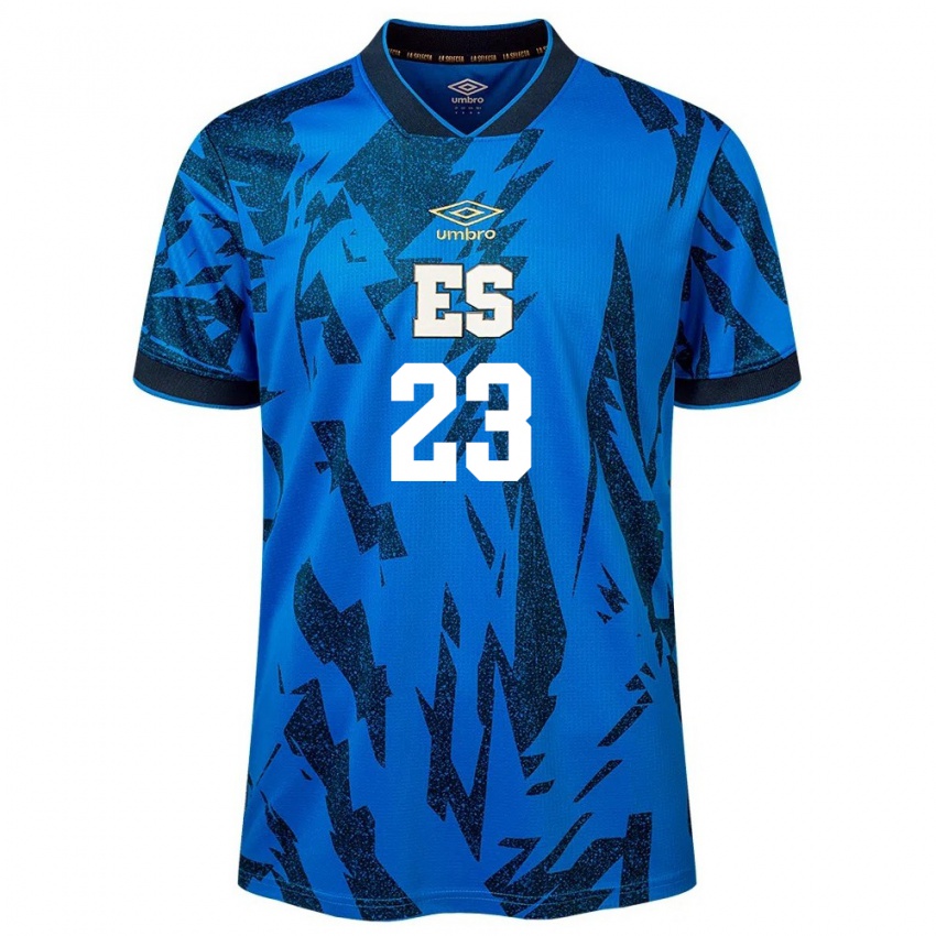 Hombre Camiseta El Salvador Melvin Cartagena #23 Azul 1ª Equipación 24-26 La Camisa Perú