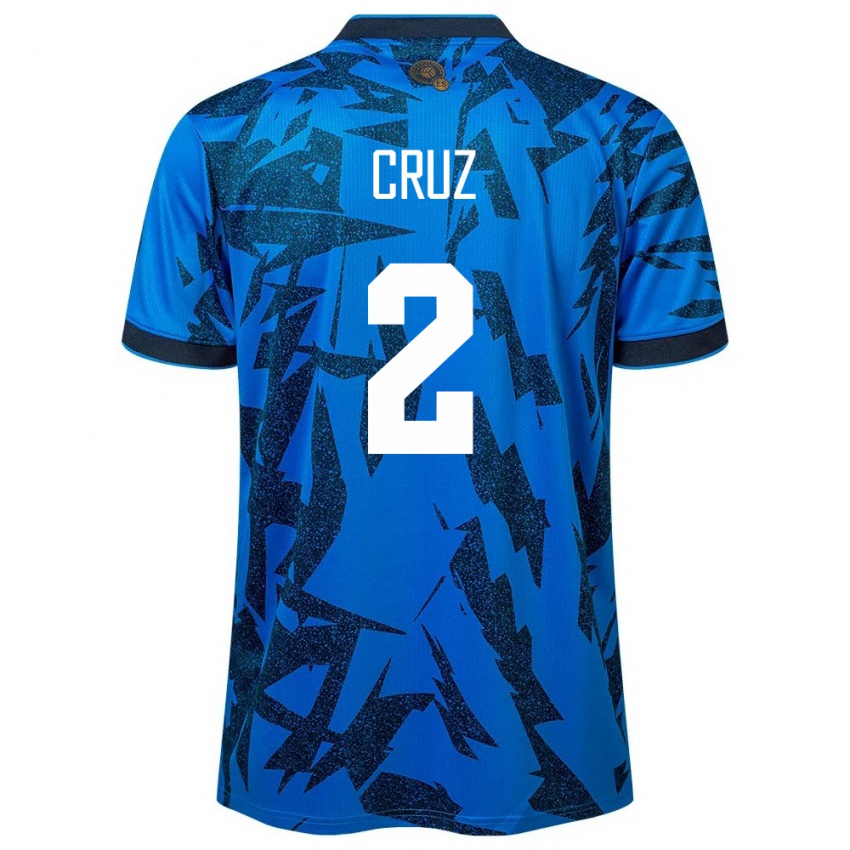 Hombre Camiseta El Salvador Melvin Cruz #2 Azul 1ª Equipación 24-26 La Camisa Perú