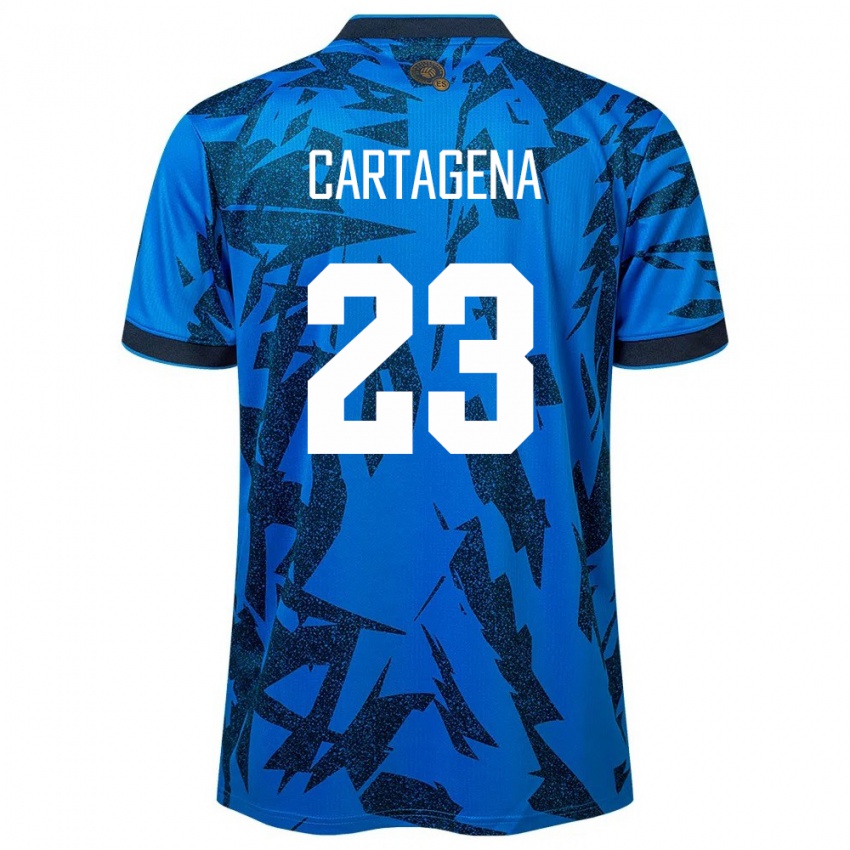 Hombre Camiseta El Salvador Melvin Cartagena #23 Azul 1ª Equipación 24-26 La Camisa Perú