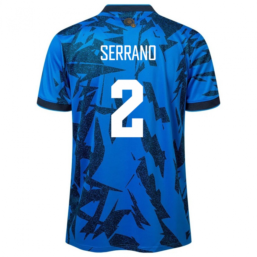 Hombre Camiseta El Salvador Alejandro Serrano #2 Azul 1ª Equipación 24-26 La Camisa Perú