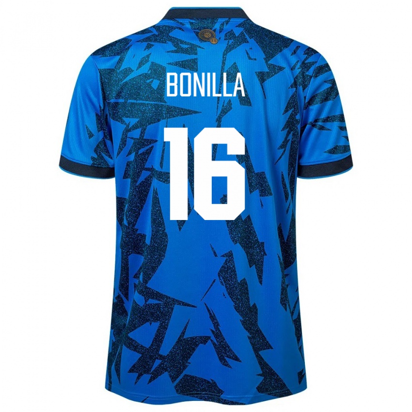 Hombre Camiseta El Salvador Elmer Bonilla #16 Azul 1ª Equipación 24-26 La Camisa Perú