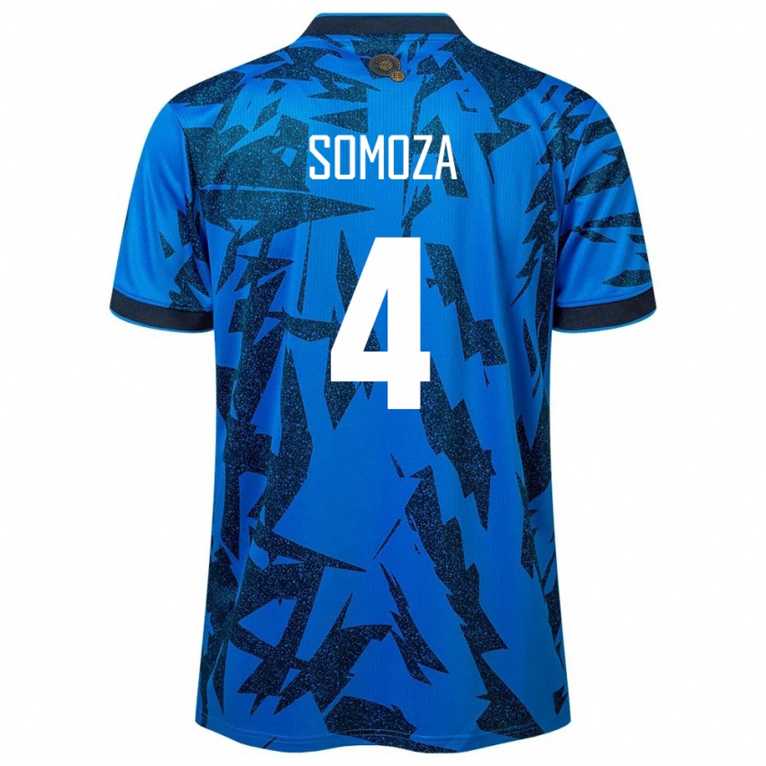 Hombre Camiseta El Salvador Néstor Somoza #4 Azul 1ª Equipación 24-26 La Camisa Perú