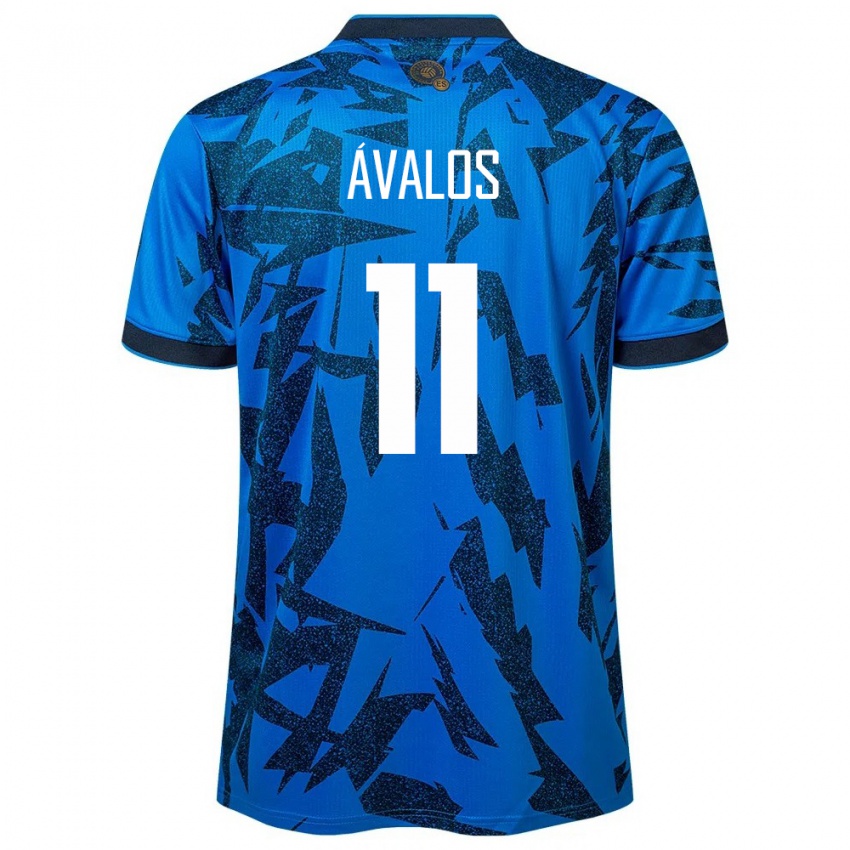 Hombre Camiseta El Salvador Raúl Ávalos #11 Azul 1ª Equipación 24-26 La Camisa Perú