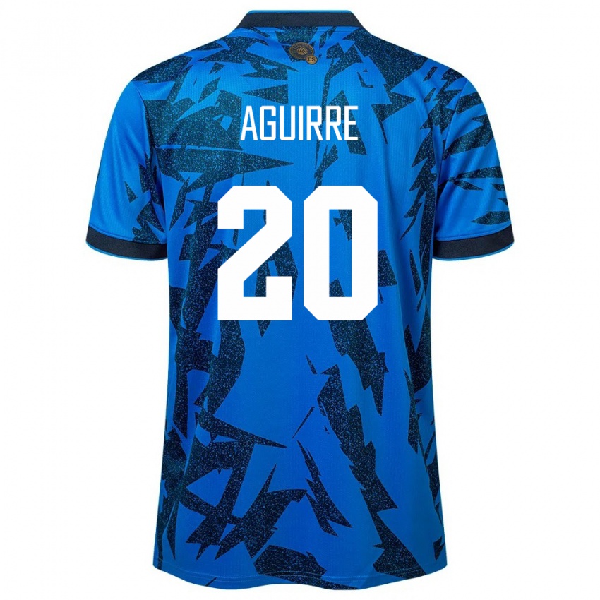 Hombre Camiseta El Salvador Jonathan Aguirre #20 Azul 1ª Equipación 24-26 La Camisa Perú