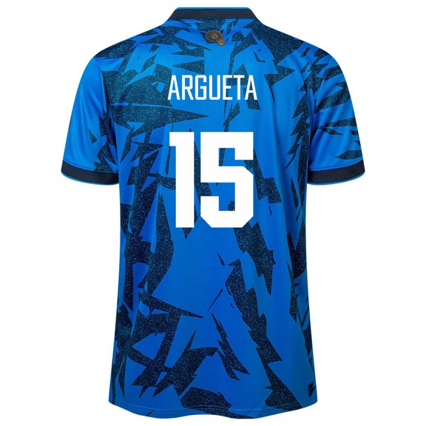 Hombre Camiseta El Salvador Germán Argueta #15 Azul 1ª Equipación 24-26 La Camisa Perú