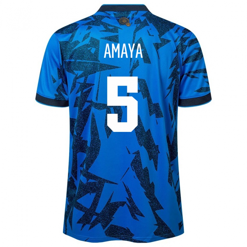 Hombre Camiseta El Salvador Nicolle Amaya #5 Azul 1ª Equipación 24-26 La Camisa Perú