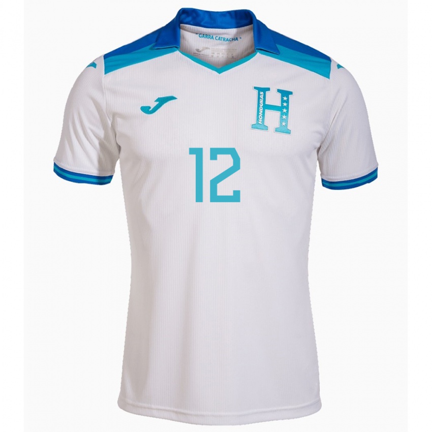 Hombre Camiseta Honduras Yeison Mejía #12 Blanco 1ª Equipación 24-26 La Camisa Perú