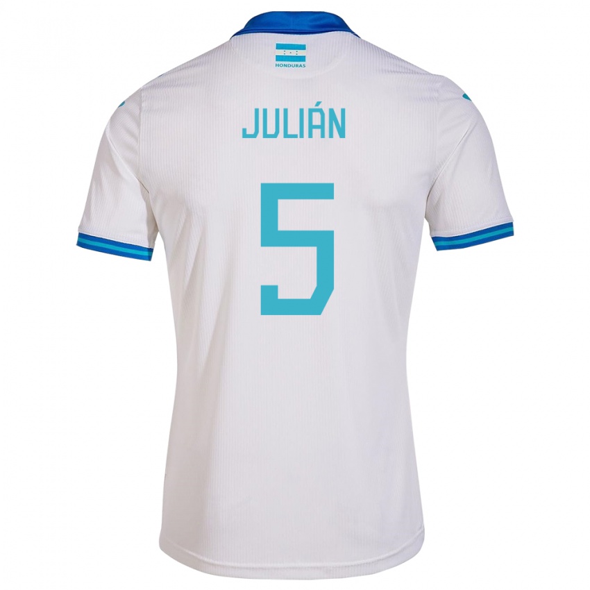 Hombre Camiseta Honduras Julián Martínez #5 Blanco 1ª Equipación 24-26 La Camisa Perú