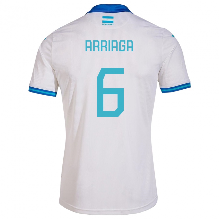 Hombre Camiseta Honduras Javier Arriaga #6 Blanco 1ª Equipación 24-26 La Camisa Perú