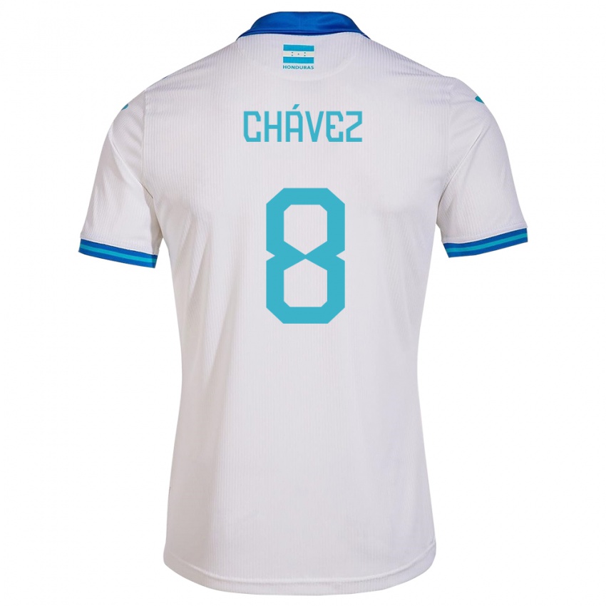 Hombre Camiseta Honduras Gerson Chávez #8 Blanco 1ª Equipación 24-26 La Camisa Perú