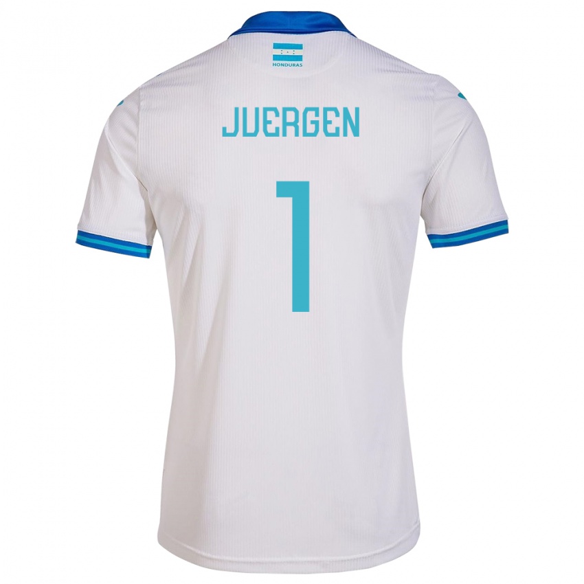 Hombre Camiseta Honduras Juergen García #1 Blanco 1ª Equipación 24-26 La Camisa Perú