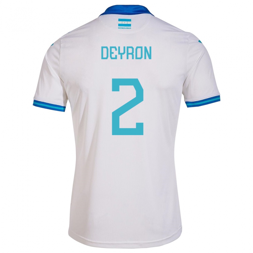 Hombre Camiseta Honduras Deyron Martínez #2 Blanco 1ª Equipación 24-26 La Camisa Perú