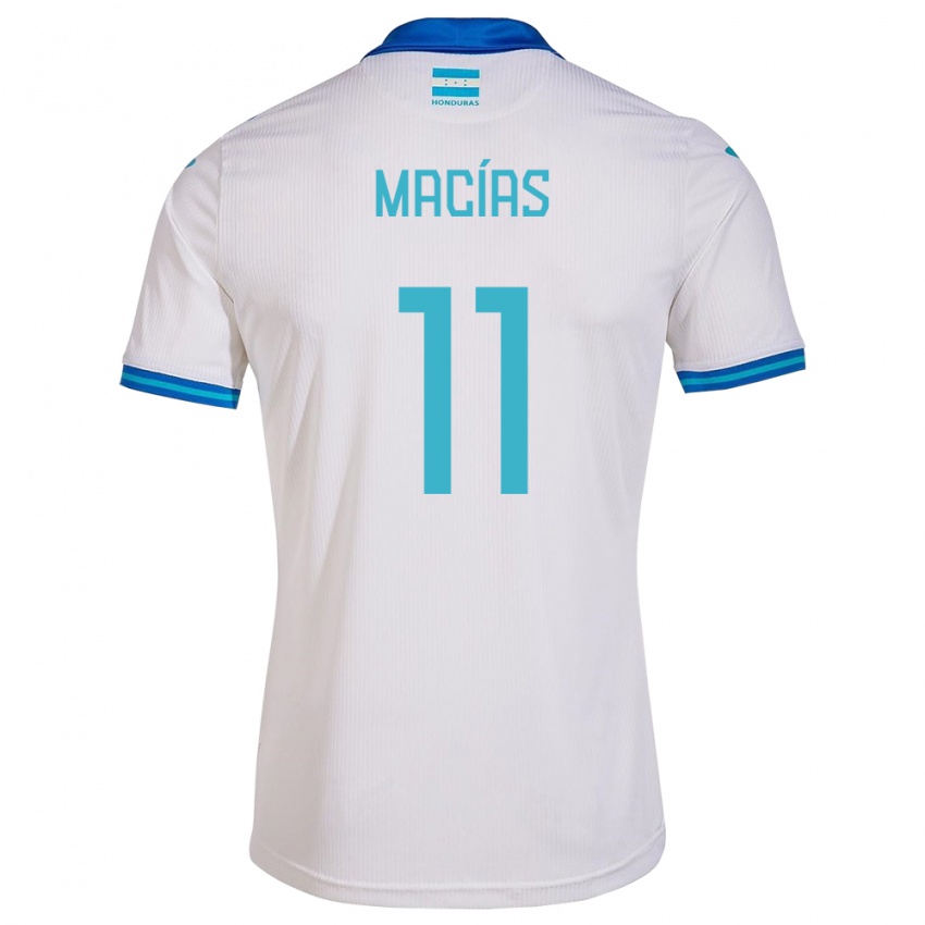 Hombre Camiseta Honduras Jefryn Macías #11 Blanco 1ª Equipación 24-26 La Camisa Perú