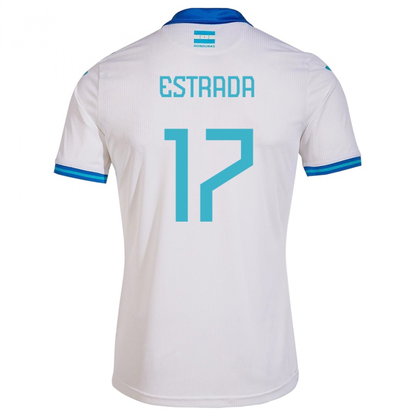 Hombre Camiseta Honduras Saúl Estrada #17 Blanco 1ª Equipación 24-26 La Camisa Perú
