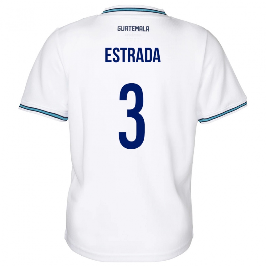 Hombre Camiseta Guatemala Carlos Estrada #3 Blanco 1ª Equipación 24-26 La Camisa Perú