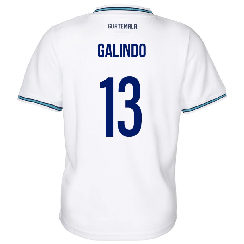 Hombre Camiseta Guatemala Alejandro Galindo #13 Blanco 1ª Equipación 24-26 La Camisa Perú