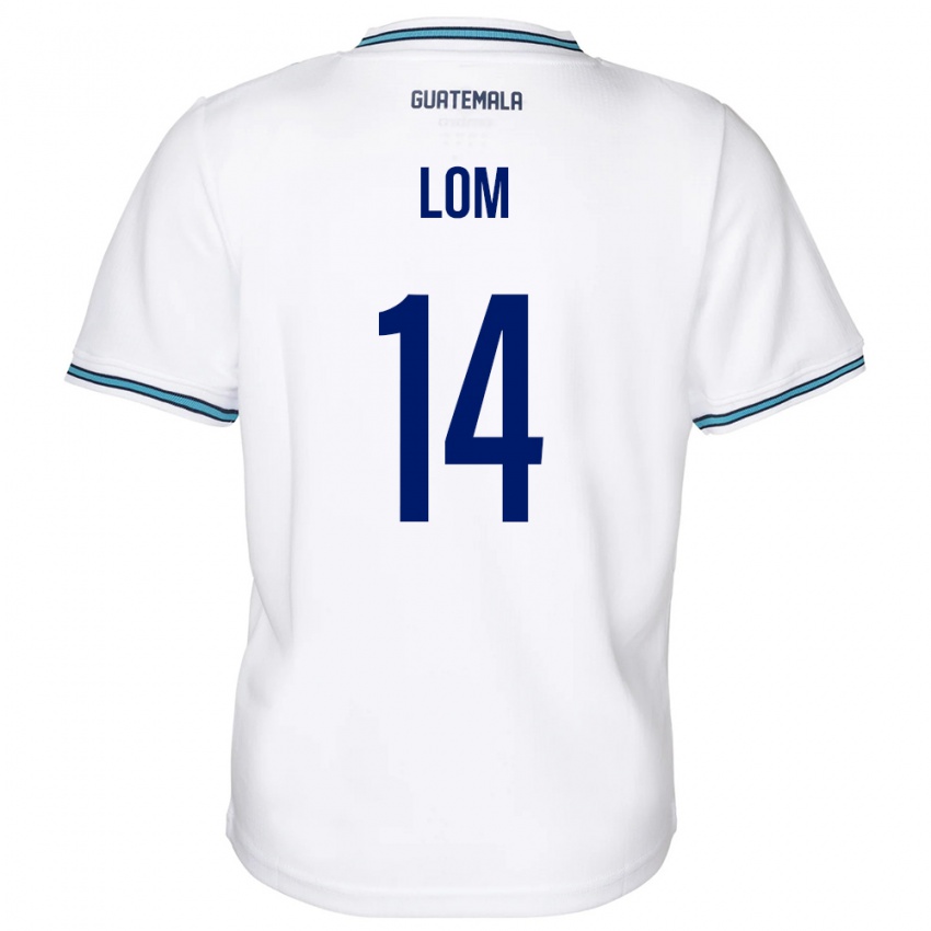 Hombre Camiseta Guatemala Darwin Lom #14 Blanco 1ª Equipación 24-26 La Camisa Perú