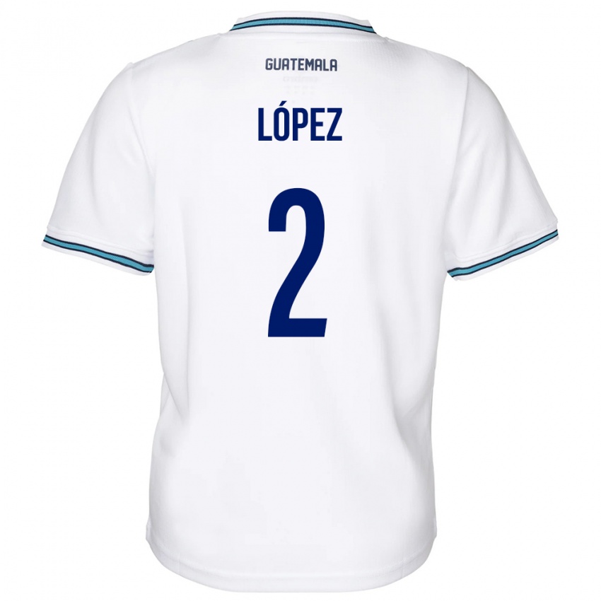 Hombre Camiseta Guatemala Francisco López #2 Blanco 1ª Equipación 24-26 La Camisa Perú