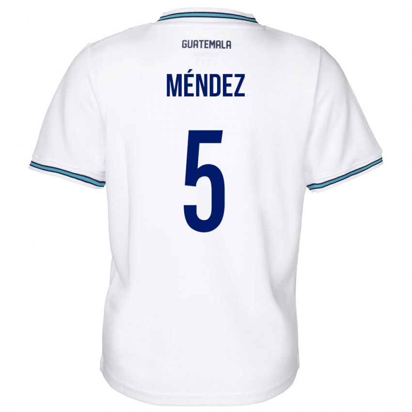 Hombre Camiseta Guatemala Diego Méndez #5 Blanco 1ª Equipación 24-26 La Camisa Perú