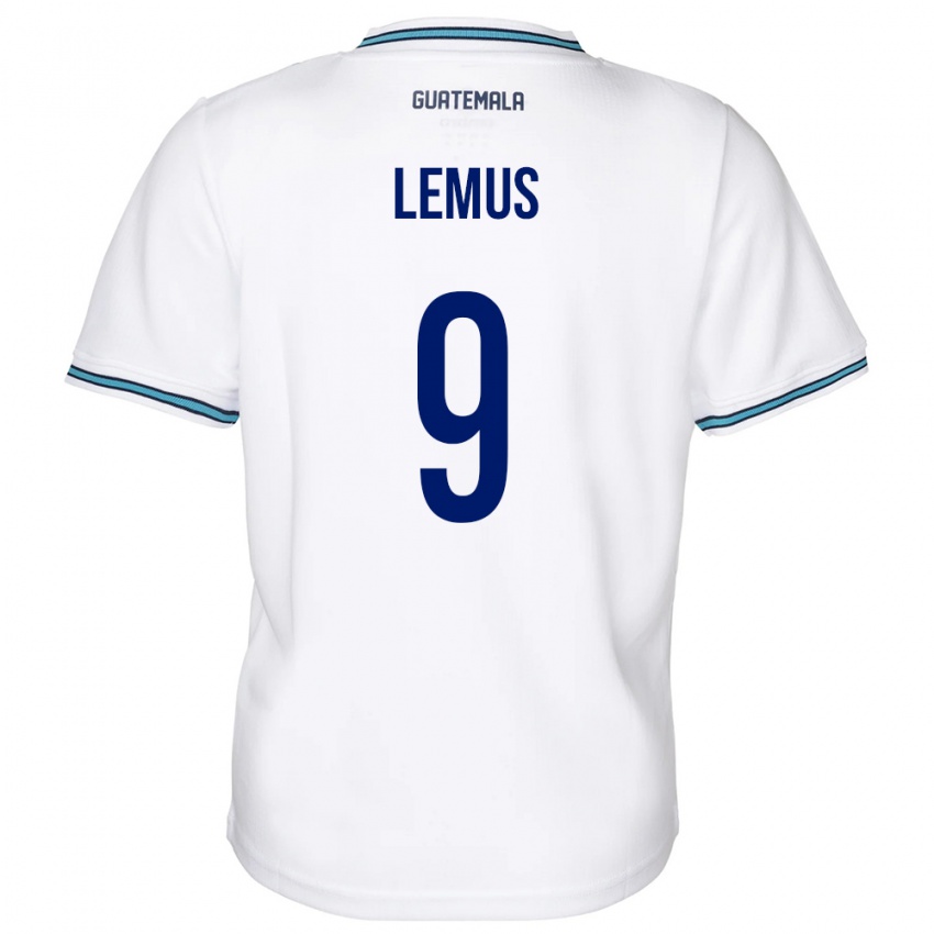 Hombre Camiseta Guatemala Erick Lemus #9 Blanco 1ª Equipación 24-26 La Camisa Perú