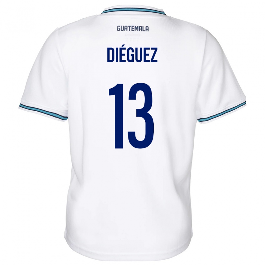 Hombre Camiseta Guatemala Jonathan Diéguez #13 Blanco 1ª Equipación 24-26 La Camisa Perú