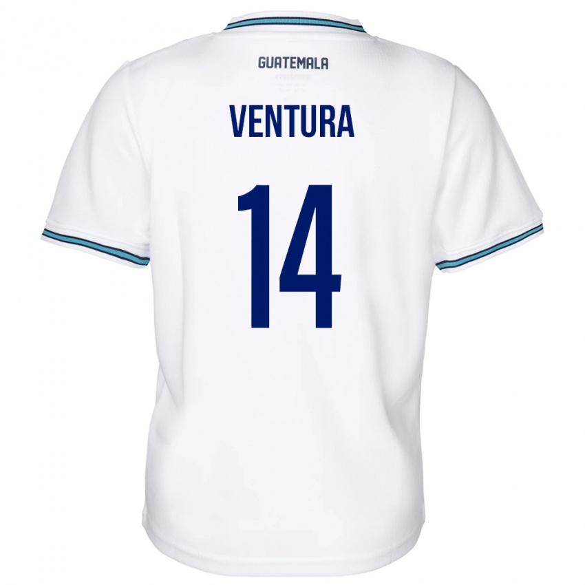 Hombre Camiseta Guatemala Madelyn Ventura #14 Blanco 1ª Equipación 24-26 La Camisa Perú