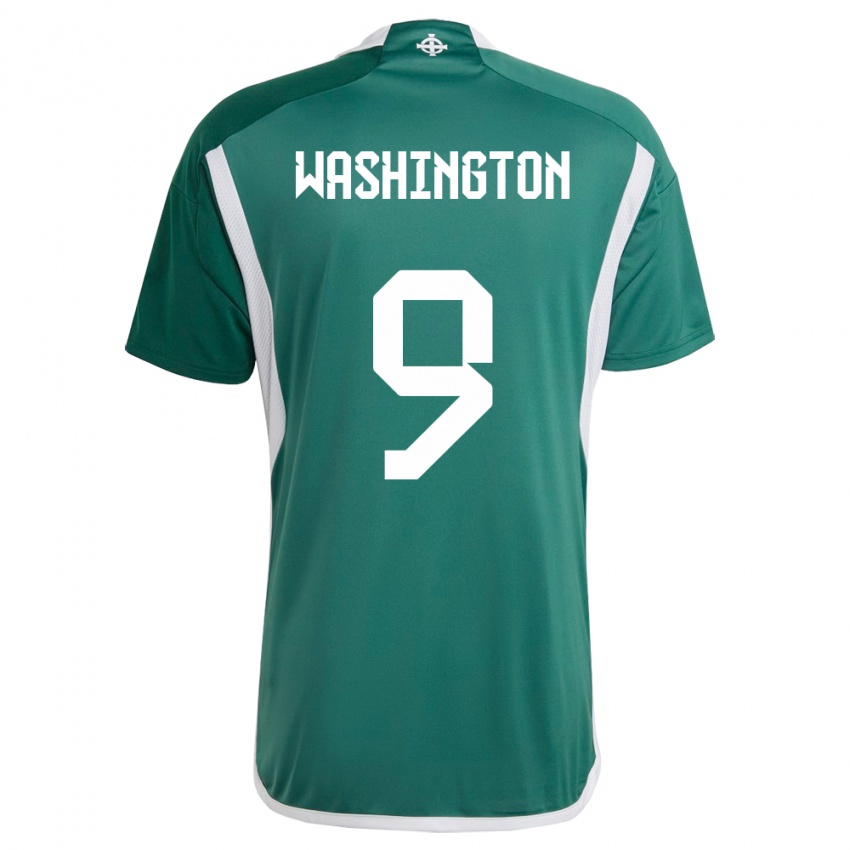 Hombre Camiseta Irlanda Del Norte Conor Washington #9 Verde 1ª Equipación 24-26 La Camisa Perú