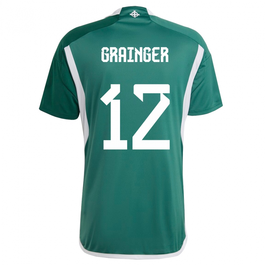 Hombre Camiseta Irlanda Del Norte Owen Grainger #12 Verde 1ª Equipación 24-26 La Camisa Perú