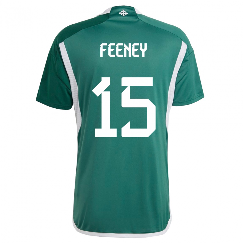 Hombre Camiseta Irlanda Del Norte George Feeney #15 Verde 1ª Equipación 24-26 La Camisa Perú