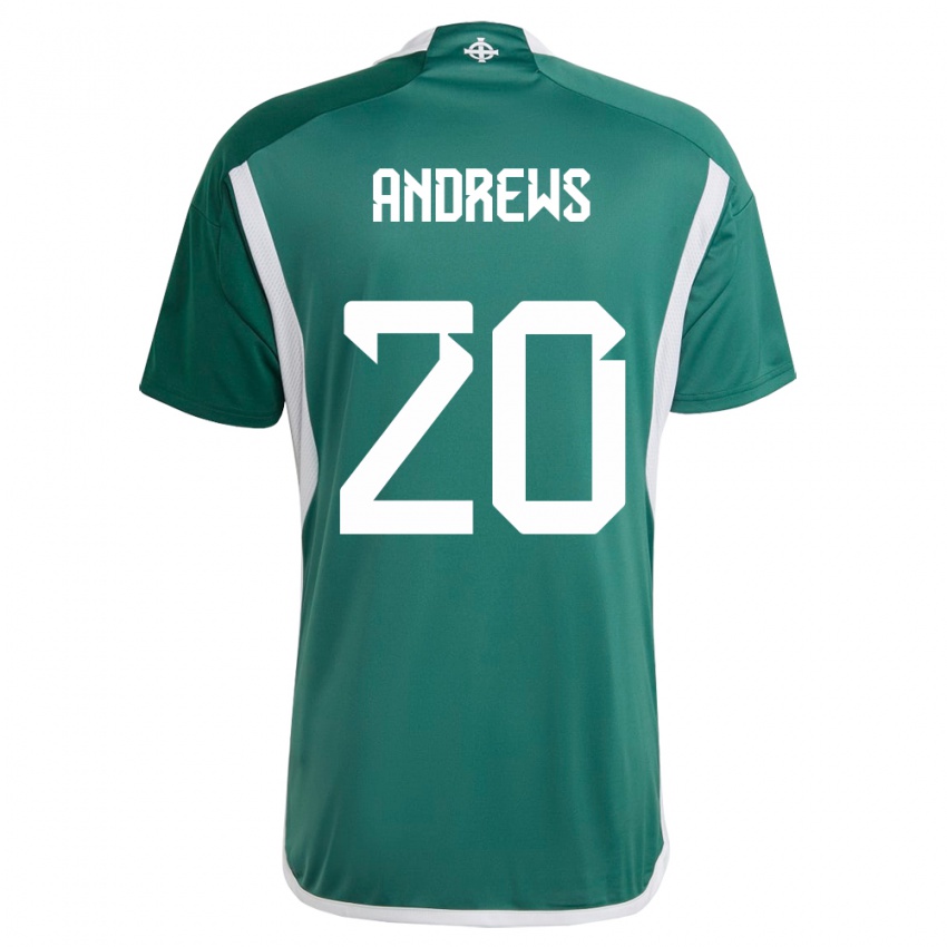 Hombre Camiseta Irlanda Del Norte Joely Andrews #20 Verde 1ª Equipación 24-26 La Camisa Perú