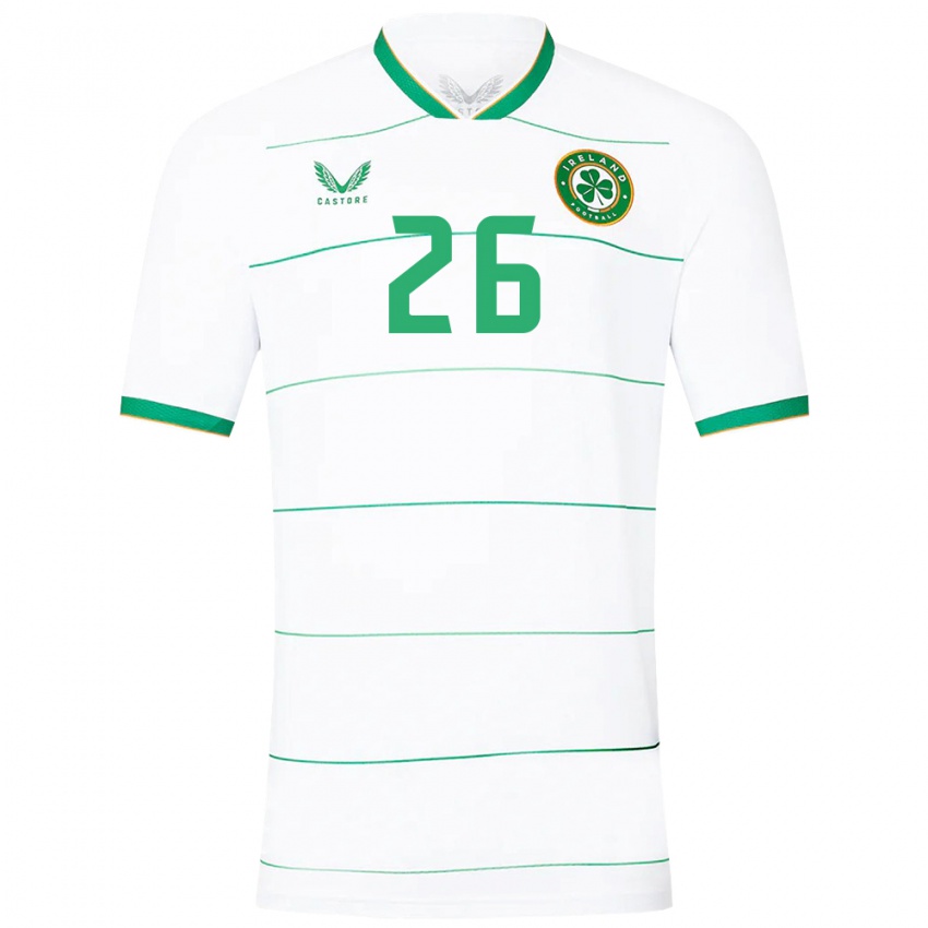 Hombre Camiseta Irlanda Deborah-Anne De La Harpe #26 Blanco 2ª Equipación 24-26 La Camisa Perú