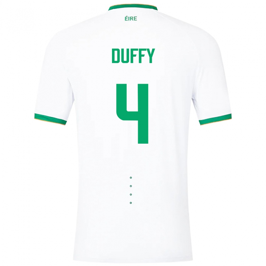 Hombre Camiseta Irlanda Shane Duffy #4 Blanco 2ª Equipación 24-26 La Camisa Perú