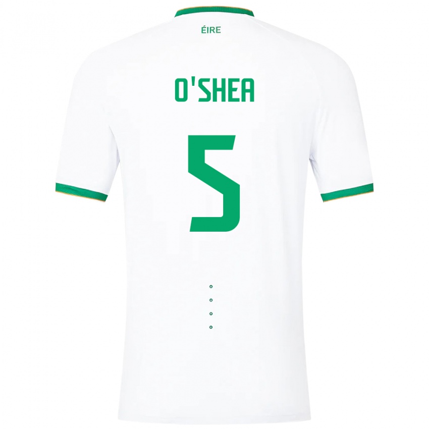 Hombre Camiseta Irlanda Dara O'shea #5 Blanco 2ª Equipación 24-26 La Camisa Perú