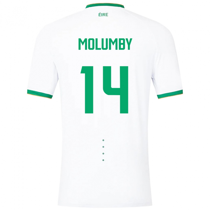 Hombre Camiseta Irlanda Jayson Molumby #14 Blanco 2ª Equipación 24-26 La Camisa Perú