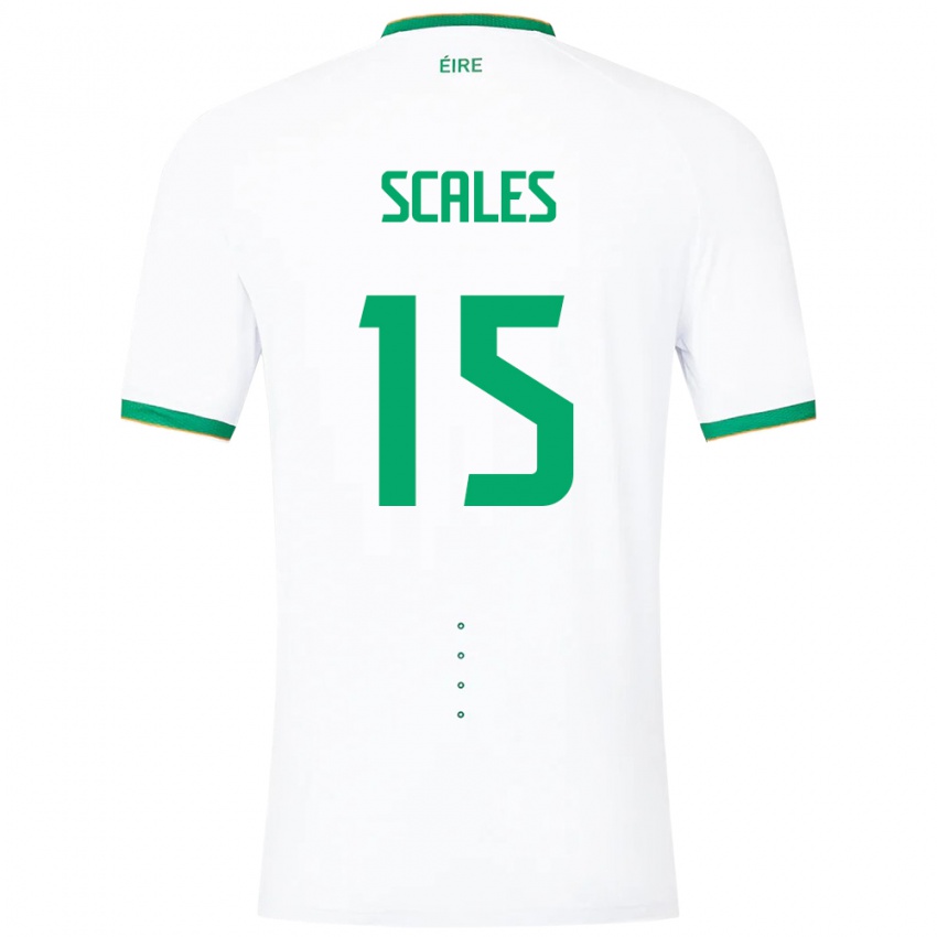 Hombre Camiseta Irlanda Liam Scales #15 Blanco 2ª Equipación 24-26 La Camisa Perú