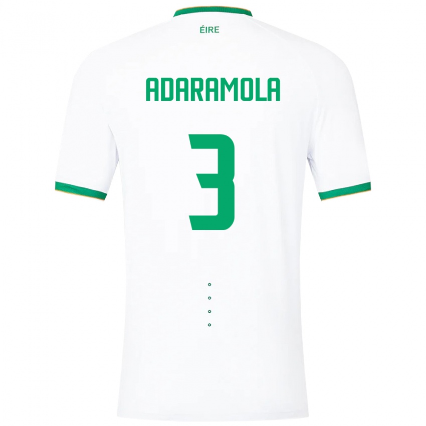 Hombre Camiseta Irlanda Tayo Adaramola #3 Blanco 2ª Equipación 24-26 La Camisa Perú