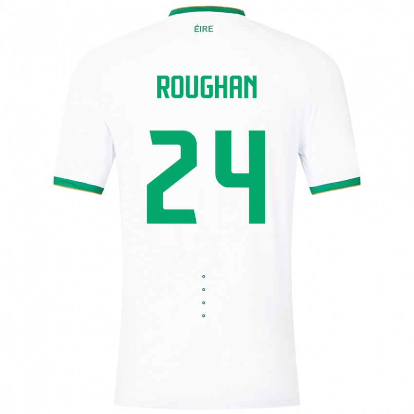 Hombre Camiseta Irlanda Sean Roughan #24 Blanco 2ª Equipación 24-26 La Camisa Perú