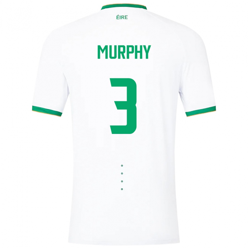 Hombre Camiseta Irlanda Alex Murphy #3 Blanco 2ª Equipación 24-26 La Camisa Perú